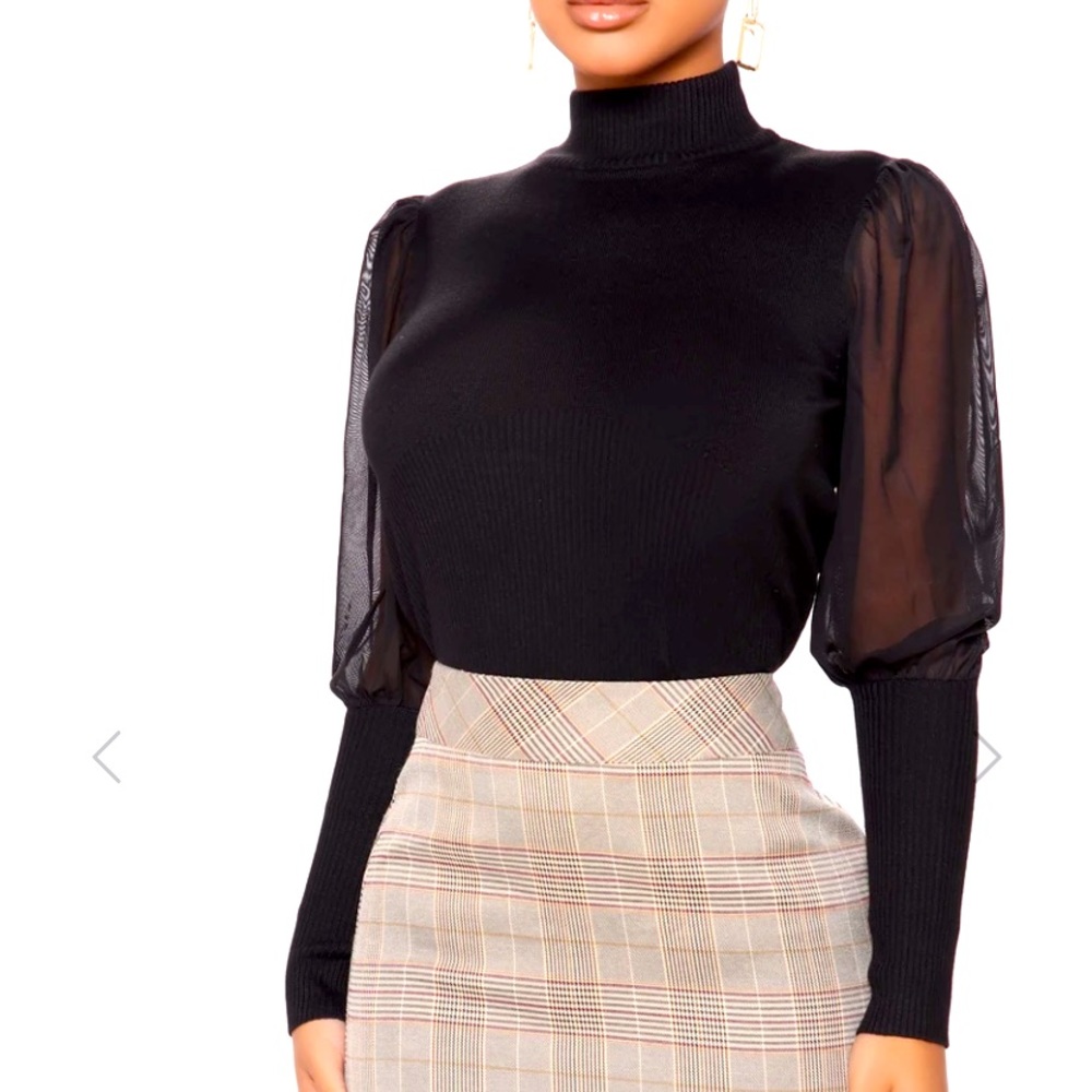 NWT Fashion Nova organza sweater